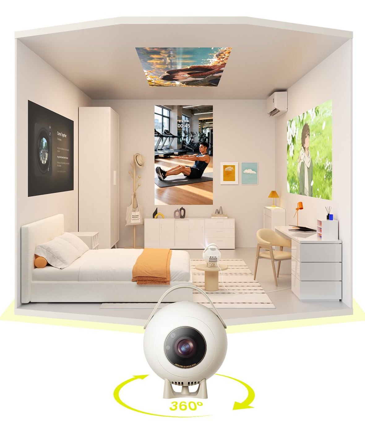 JMGO MIGO 360° panoramic projection scenarios